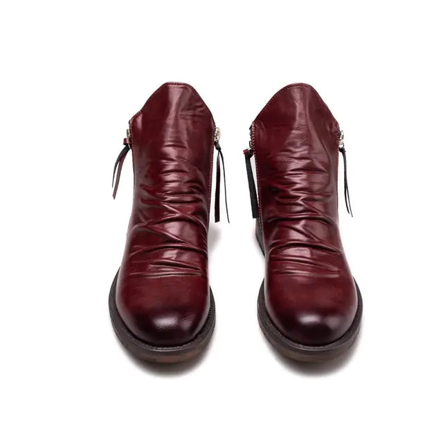 Retro Ankle Non-Slip Leather Boots Men